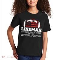 Football Lineman Because Brick Wall OLine DLine Lineman Kids T-Shirt thumb 2