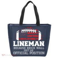Football Lineman Because Brick Wall OLine DLine Lineman Tote Bag thumb 0