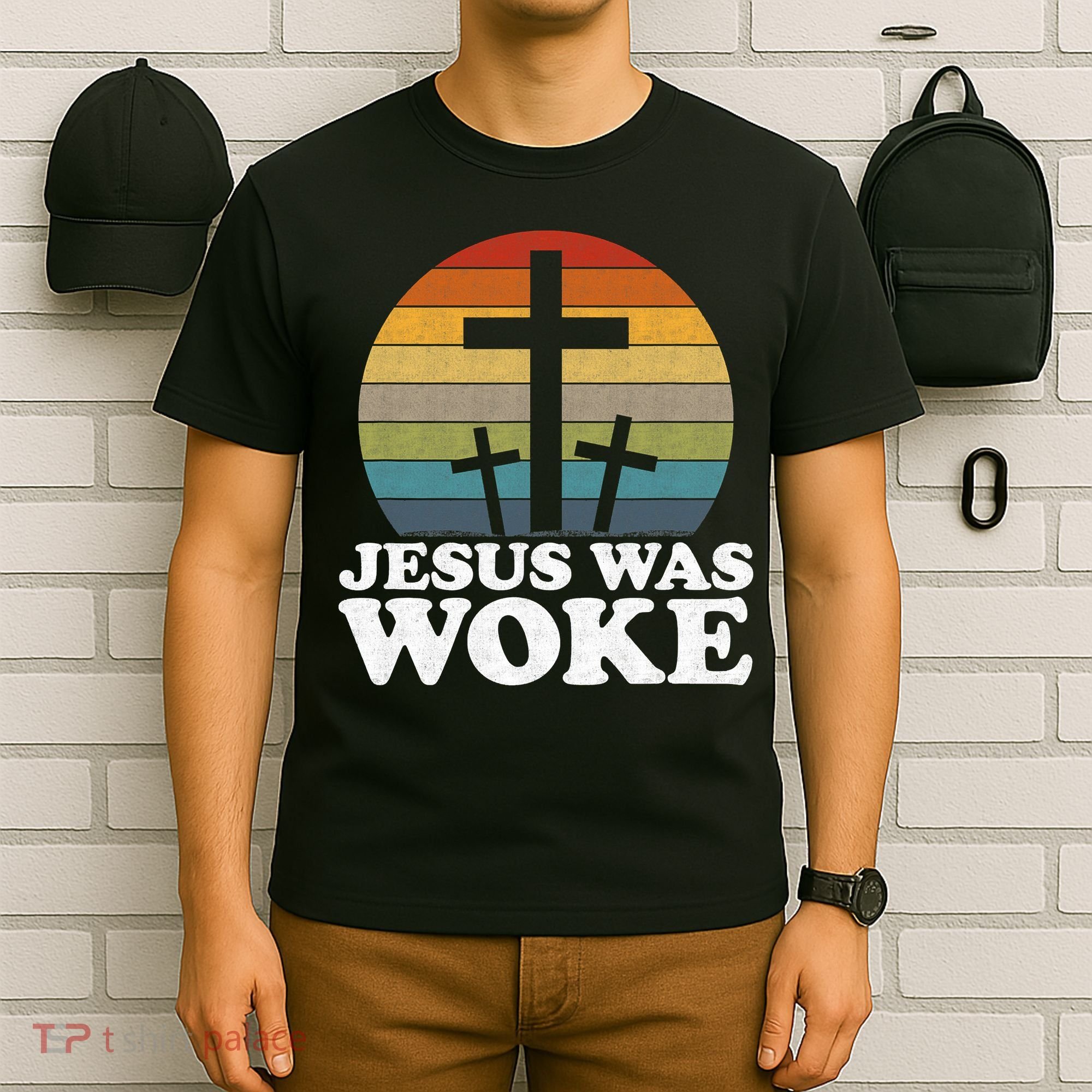 Funny Liberal Christian Democrat Jesus Was Woke T-Shirt