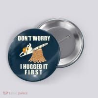 Funny Lumberjack Chainsaw Logging Arborist Gift Men Women Button thumb 0