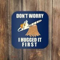 Funny Lumberjack Chainsaw Logging Arborist Gift Men Women Coaster thumb 0