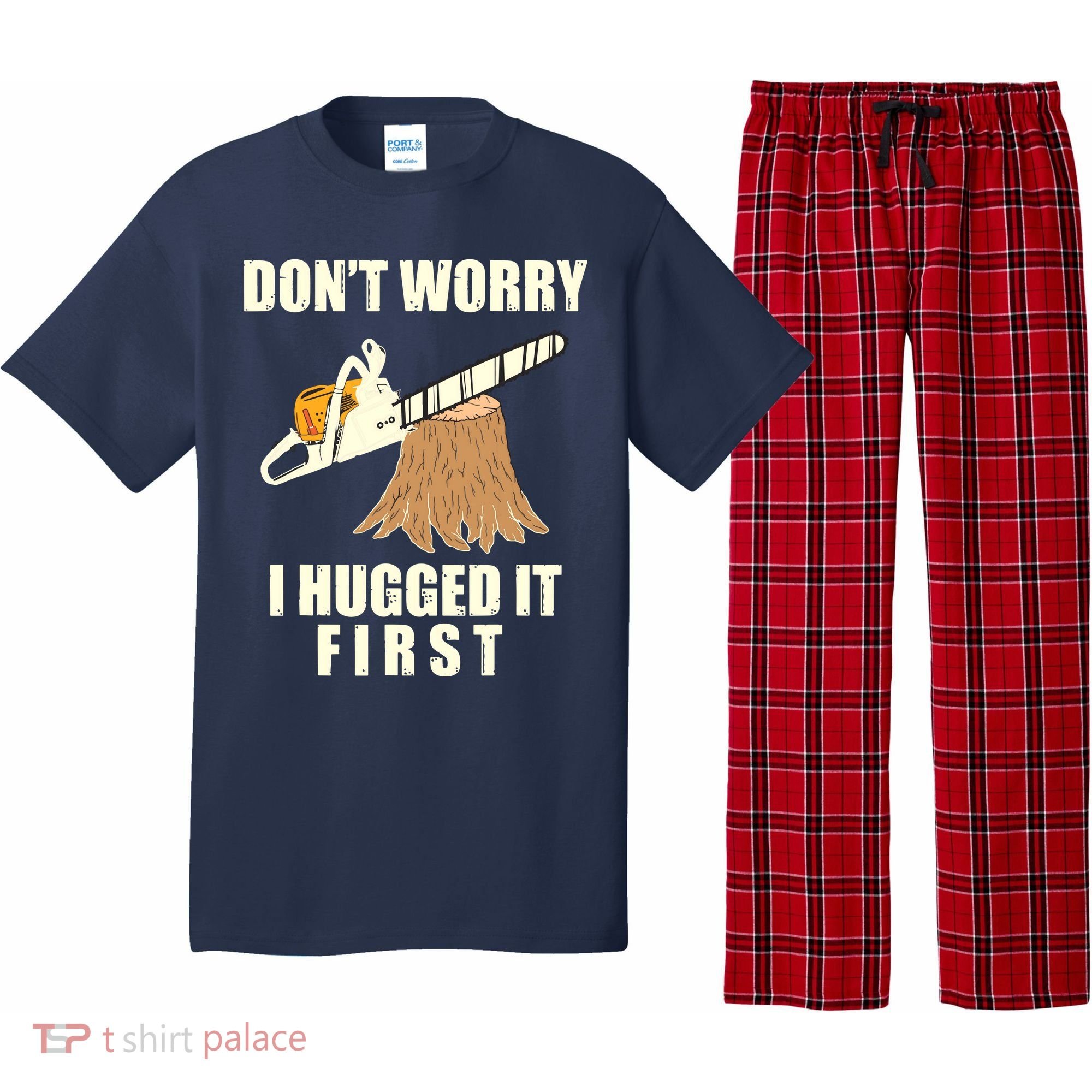 Funny Lumberjack Chainsaw Logging Arborist Gift Men Women Pajama Set