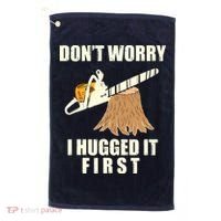 Funny Lumberjack Chainsaw Logging Arborist Gift Men Women Golf Towel thumb 0