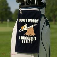 Funny Lumberjack Chainsaw Logging Arborist Gift Men Women Golf Towel thumb 2