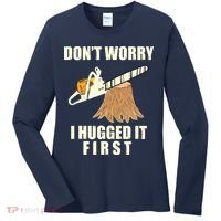 Funny Lumberjack Chainsaw Logging Arborist Gift Men Women Women's Long Sleeve Shirt thumb 0