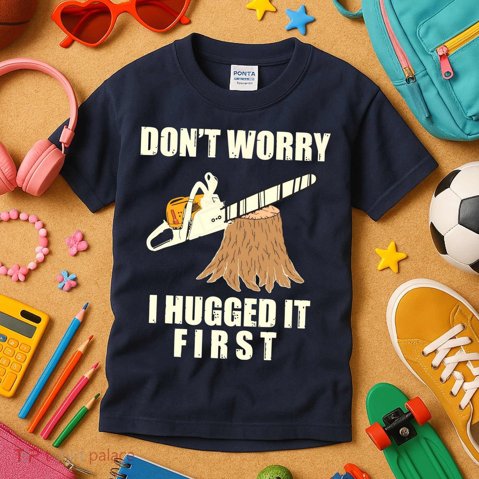 Funny Lumberjack Chainsaw Logging Arborist Gift Men Women Kids T-Shirt
