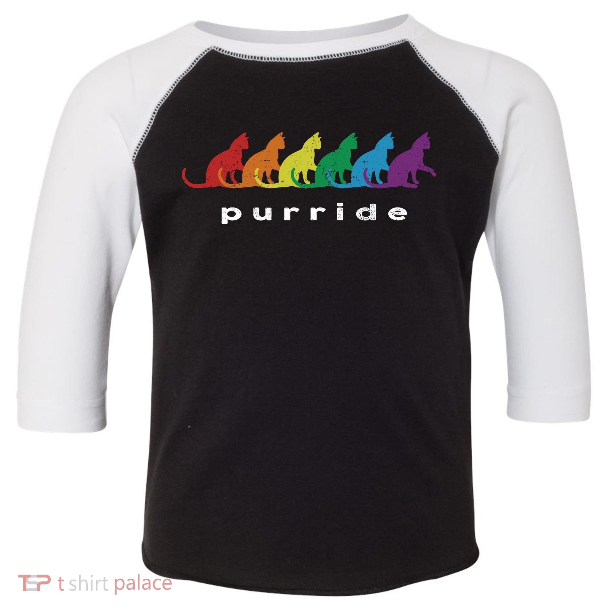 Funny LGBT Cat Rainbow Purride Picture Art Toddler Fine Jersey T-Shirt