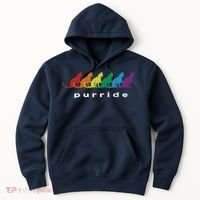Funny LGBT Cat Rainbow Purride Picture Art Hoodie thumb 0