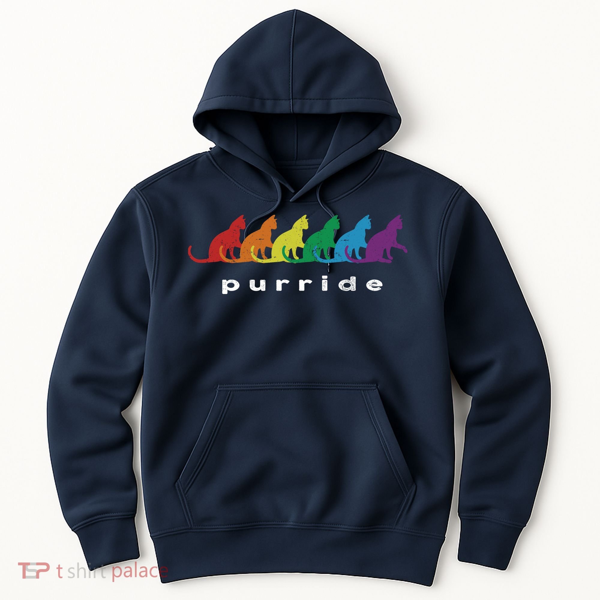 Funny LGBT Cat Rainbow Purride Picture Art Hoodie