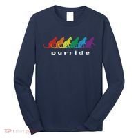 Funny LGBT Cat Rainbow Purride Picture Art Long Sleeve Shirt thumb 0