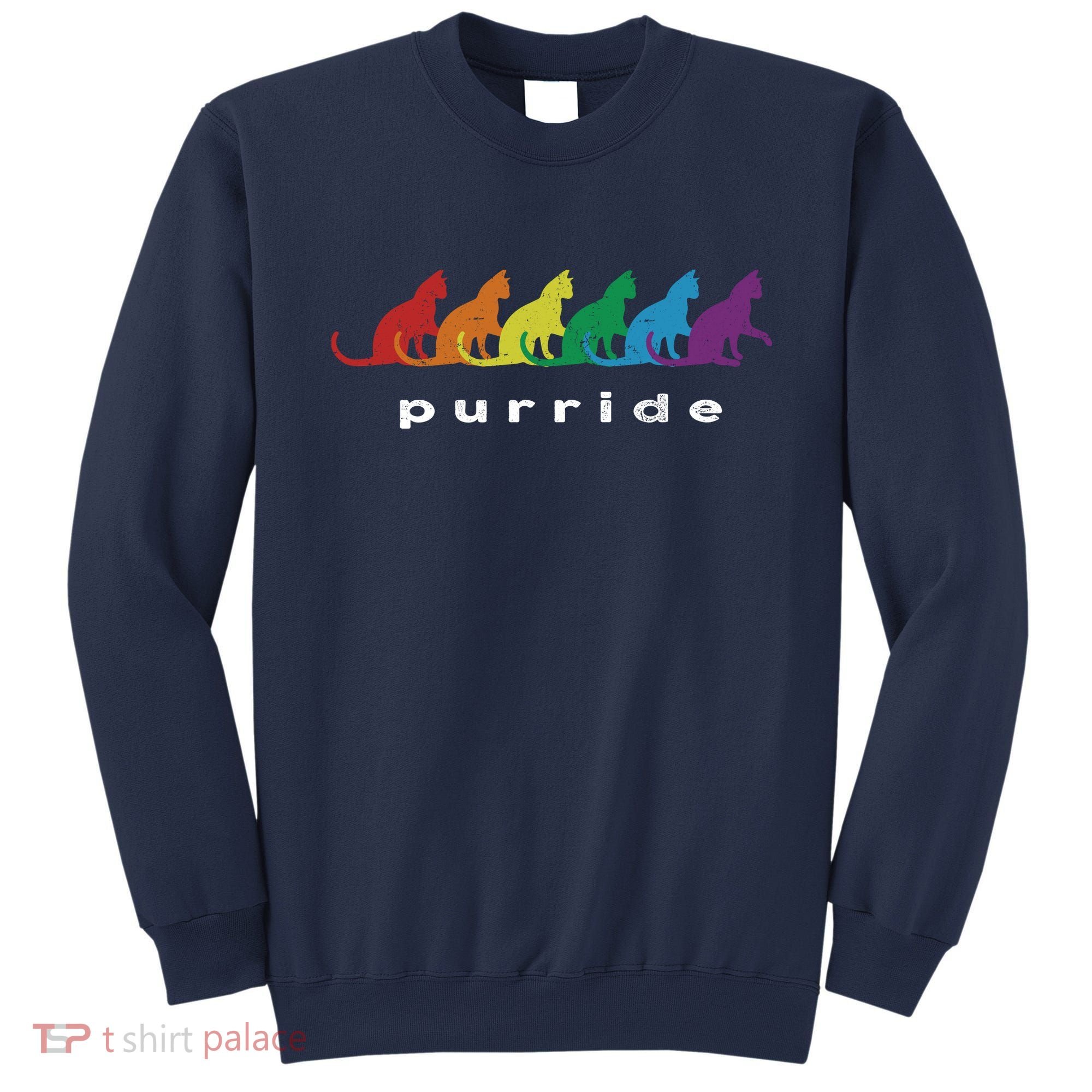 Funny LGBT Cat Rainbow Purride Picture Art Sweatshirt