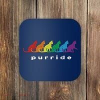 Funny LGBT Cat Rainbow Purride Picture Art Coaster thumb 0
