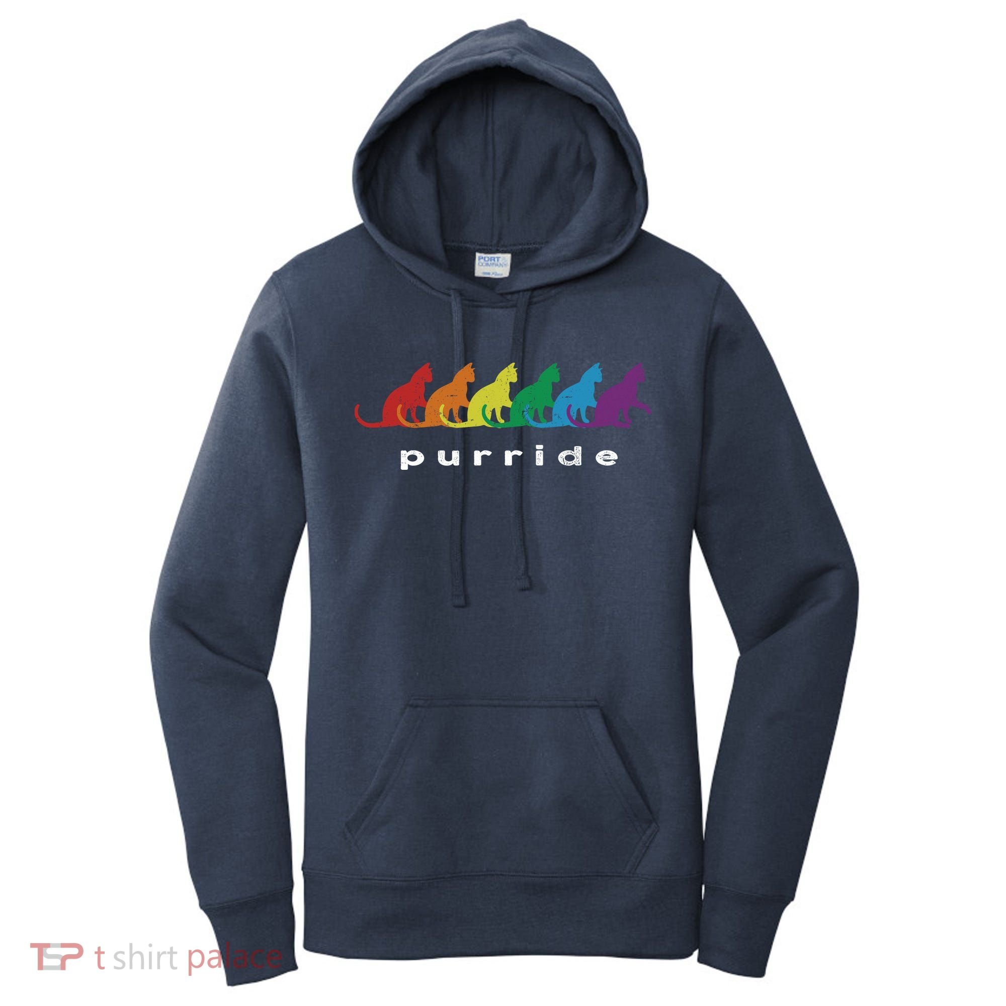 Funny LGBT Cat Rainbow Purride Picture Art Women's Hoodie