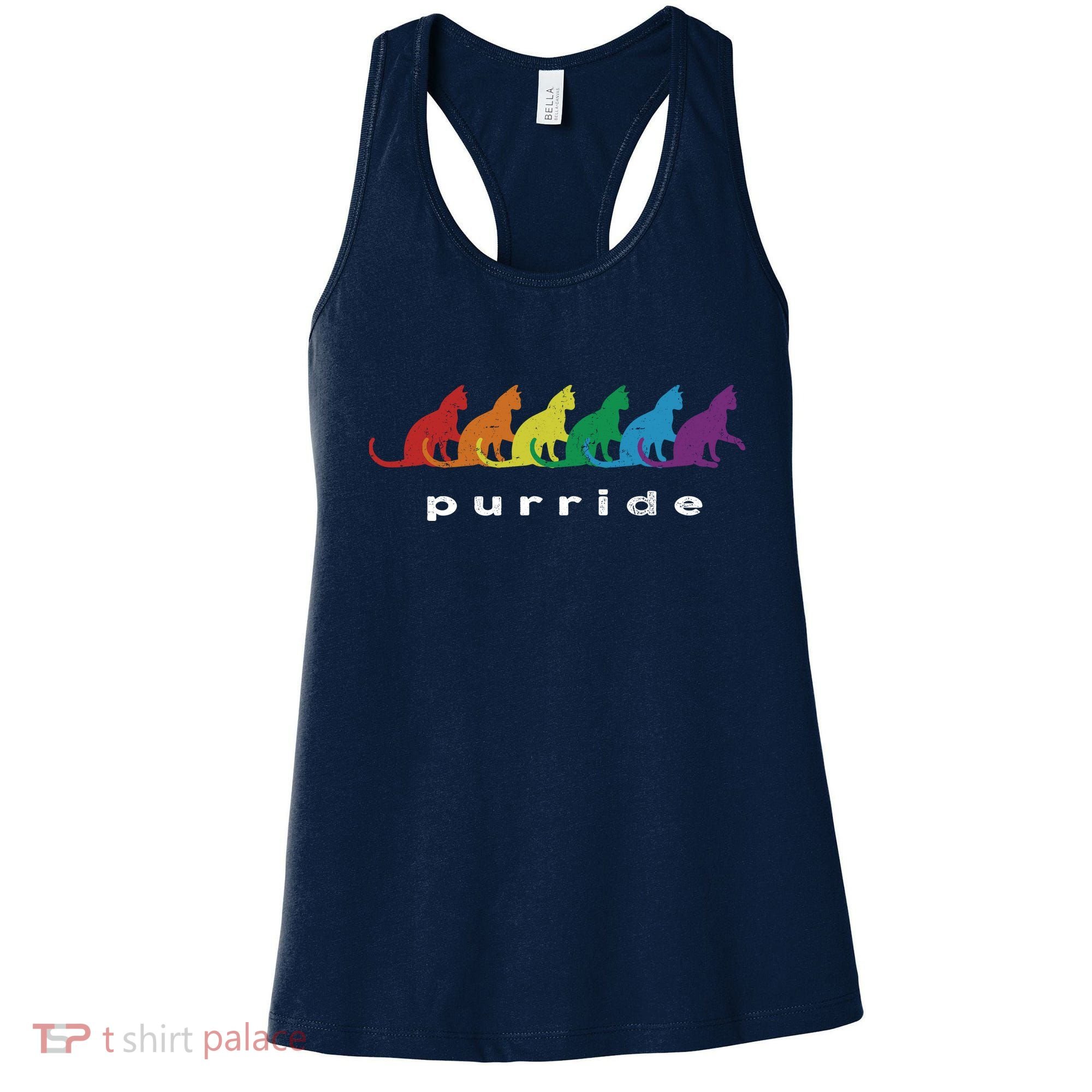 Funny LGBT Cat Rainbow Purride Picture Art Women's Tank Top