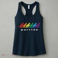 Funny LGBT Cat Rainbow Purride Picture Art Women's Tank Top thumb 3