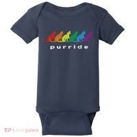 Funny LGBT Cat Rainbow Purride Picture Art Baby Bodysuit thumb 0