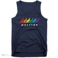 Funny LGBT Cat Rainbow Purride Picture Art Tank Top thumb 0