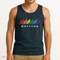 Funny LGBT Cat Rainbow Purride Picture Art Tank Top thumb 3