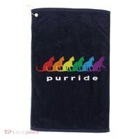 Funny LGBT Cat Rainbow Purride Picture Art Golf Towel thumb 0