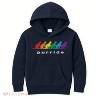 Funny LGBT Cat Rainbow Purride Picture Art Kids Hoodie thumb 0