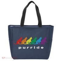 Funny LGBT Cat Rainbow Purride Picture Art Tote Bag thumb 0