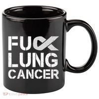 Fuck Lung Cancer Awareness Month Support Ribbon Warrior 11oz C Handle Ceramic Mug thumb 0
