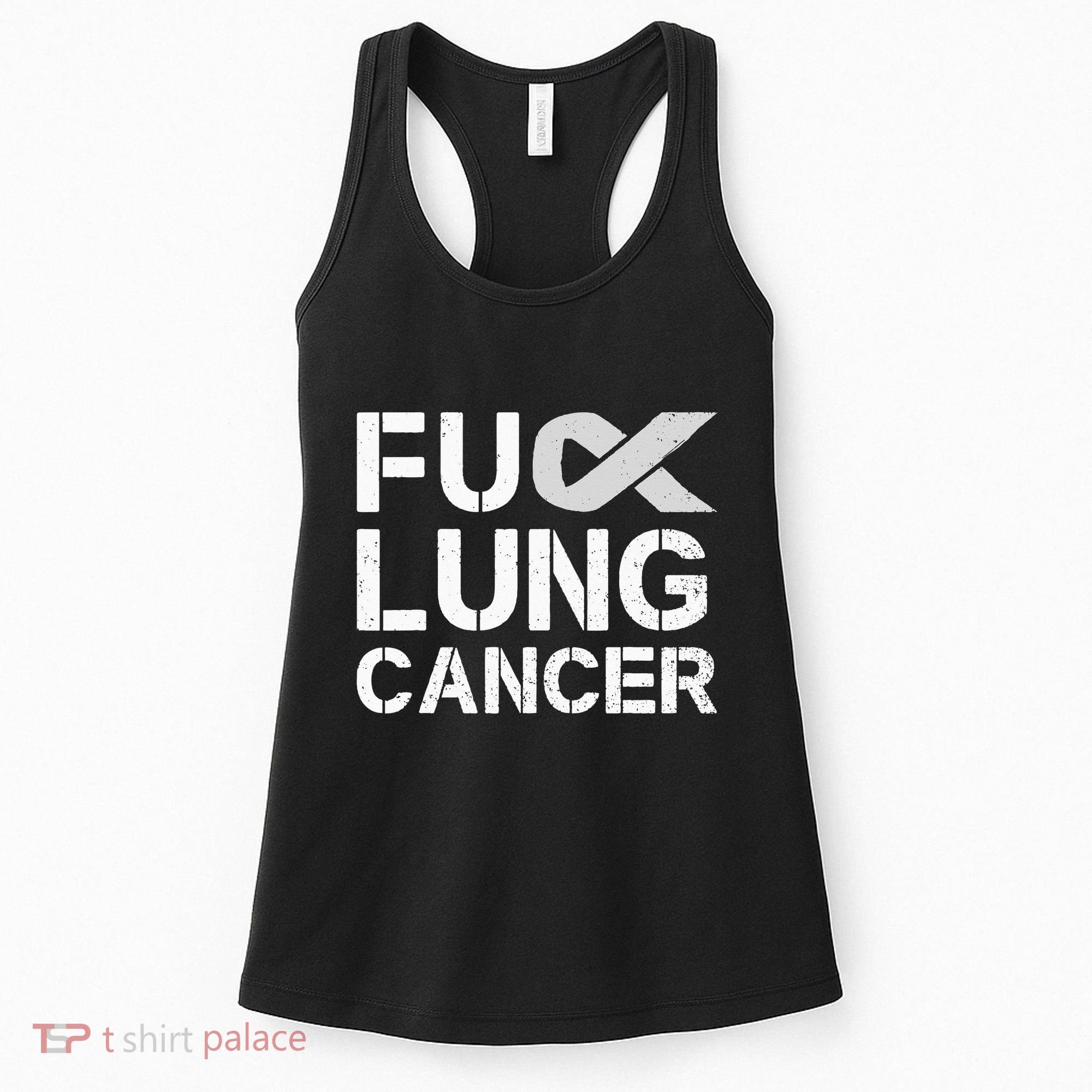 Fuck Lung Cancer Awareness Month Support Ribbon Warrior Women's Tank Top