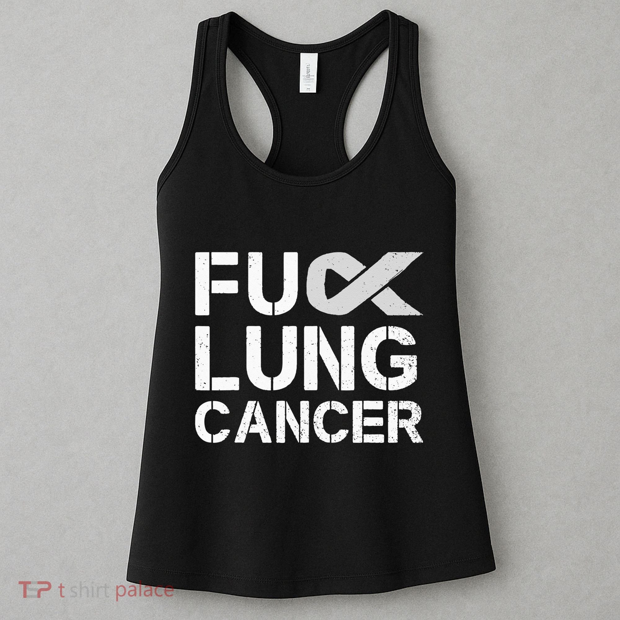 Fuck Lung Cancer Awareness Month Support Ribbon Warrior Women's Tank Top
