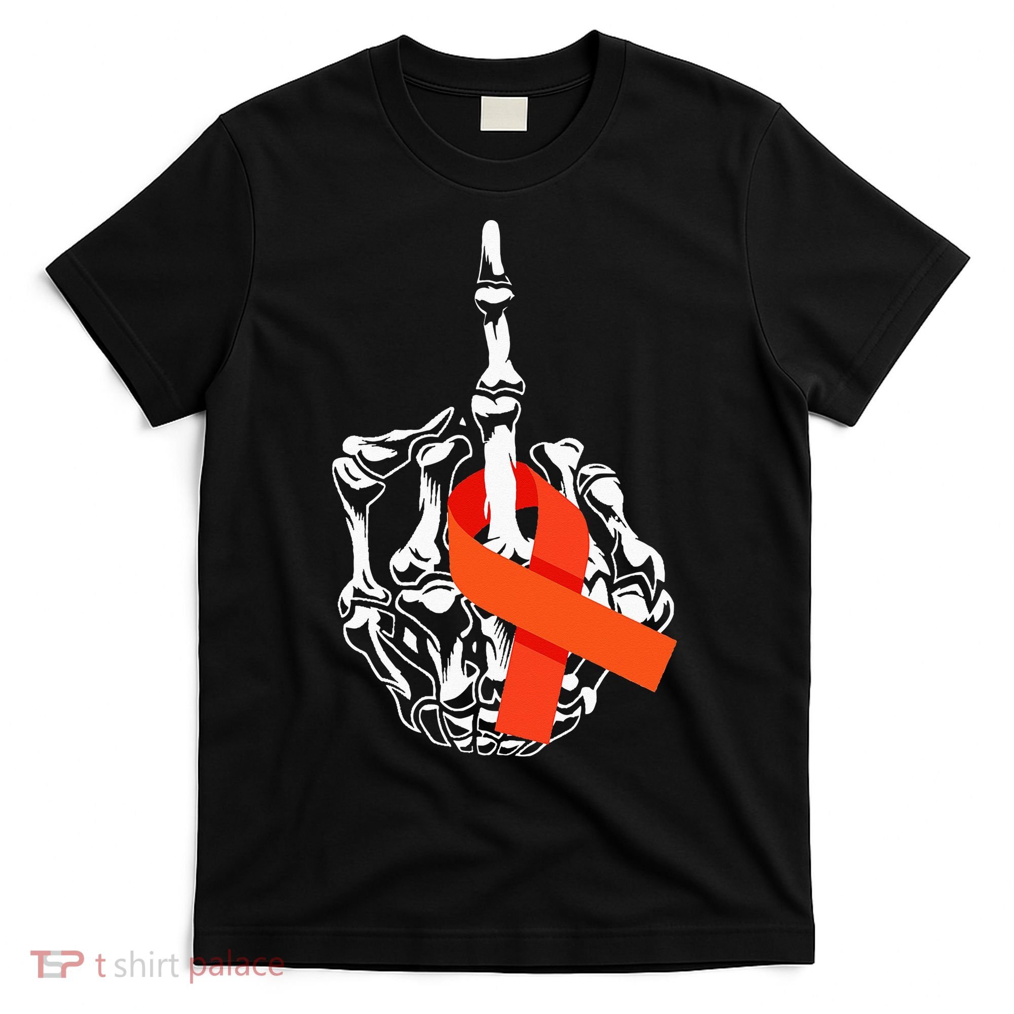 Fuck Leukemia Cancer Middle Finger Leukemia Cancer Awareness T-Shirt