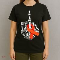 Fuck Leukemia Cancer Middle Finger Leukemia Cancer Awareness T-Shirt thumb 4