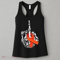 Fuck Leukemia Cancer Middle Finger Leukemia Cancer Awareness Women's Tank Top thumb 3