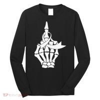 Fuck Lung Cancer Middle Finger White Ribbon Long Sleeve Shirt thumb 0