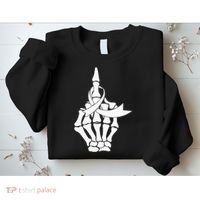 Fuck Lung Cancer Middle Finger White Ribbon Sweatshirt thumb 2