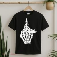 Fuck Lung Cancer Middle Finger White Ribbon T-Shirt thumb 2