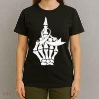 Fuck Lung Cancer Middle Finger White Ribbon T-Shirt thumb 4