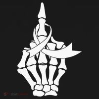 Fuck Lung Cancer Middle Finger White Ribbon Tank Top thumb 6