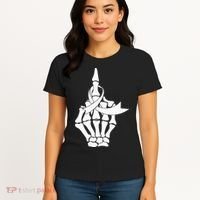 Fuck Lung Cancer Middle Finger White Ribbon Women's T-Shirt thumb 4