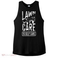 Funny Lawn Care Self Care Dad Lawn Mowing Joke Ladies PosiCharge Tri-Blend Wicking Tank thumb 0