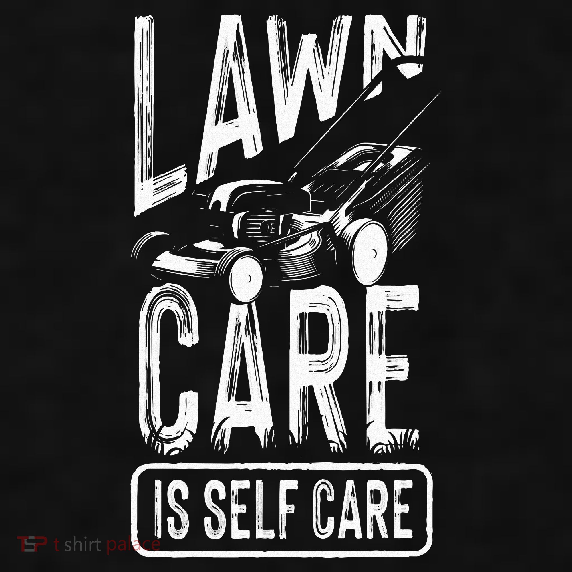 Funny Lawn Care Self Care Dad Lawn Mowing Joke Ladies PosiCharge Tri-Blend Wicking Tank