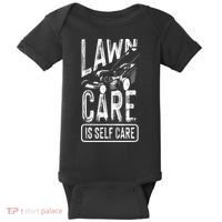 Funny Lawn Care Self Care Dad Lawn Mowing Joke Baby Bodysuit thumb 0