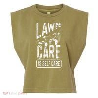Funny Lawn Care Self Care Dad Lawn Mowing Joke Garment-Dyed Women's Muscle Tee thumb 0
