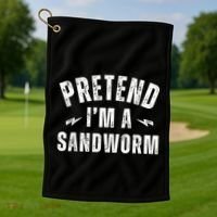 Funny Lazy Costume Last Minute Pretend IM A Sandworm Golf Towel thumb 1