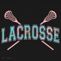Floral Lacrosse Crossed Sticks LAX Girly Teal Pink Head Ornament thumb 1