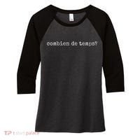 French Language Combien De Temps Or How Long Women's Tri-Blend 3/4-Sleeve Raglan Shirt thumb 0