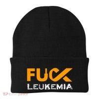 Fuck Leukemia Cancer Awareness Gift Beanie thumb 0