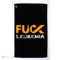 Fuck Leukemia Cancer Awareness Gift Golf Towel thumb 0
