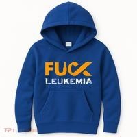 Fuck Leukemia Cancer Awareness Gift Kids Hoodie thumb 0