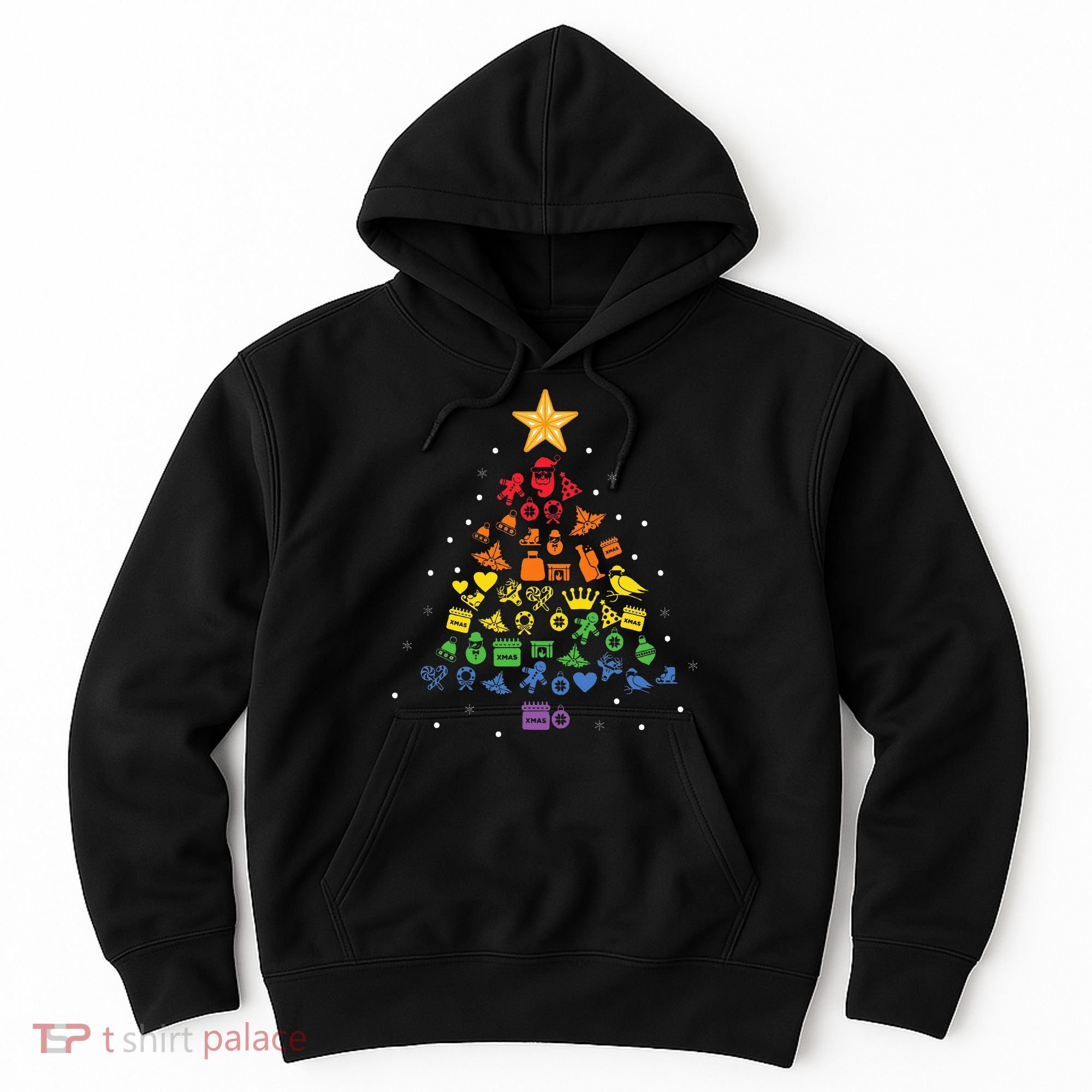 Festive LGBT Christmas Tree Costume Celebrate with Pride Hoodie
