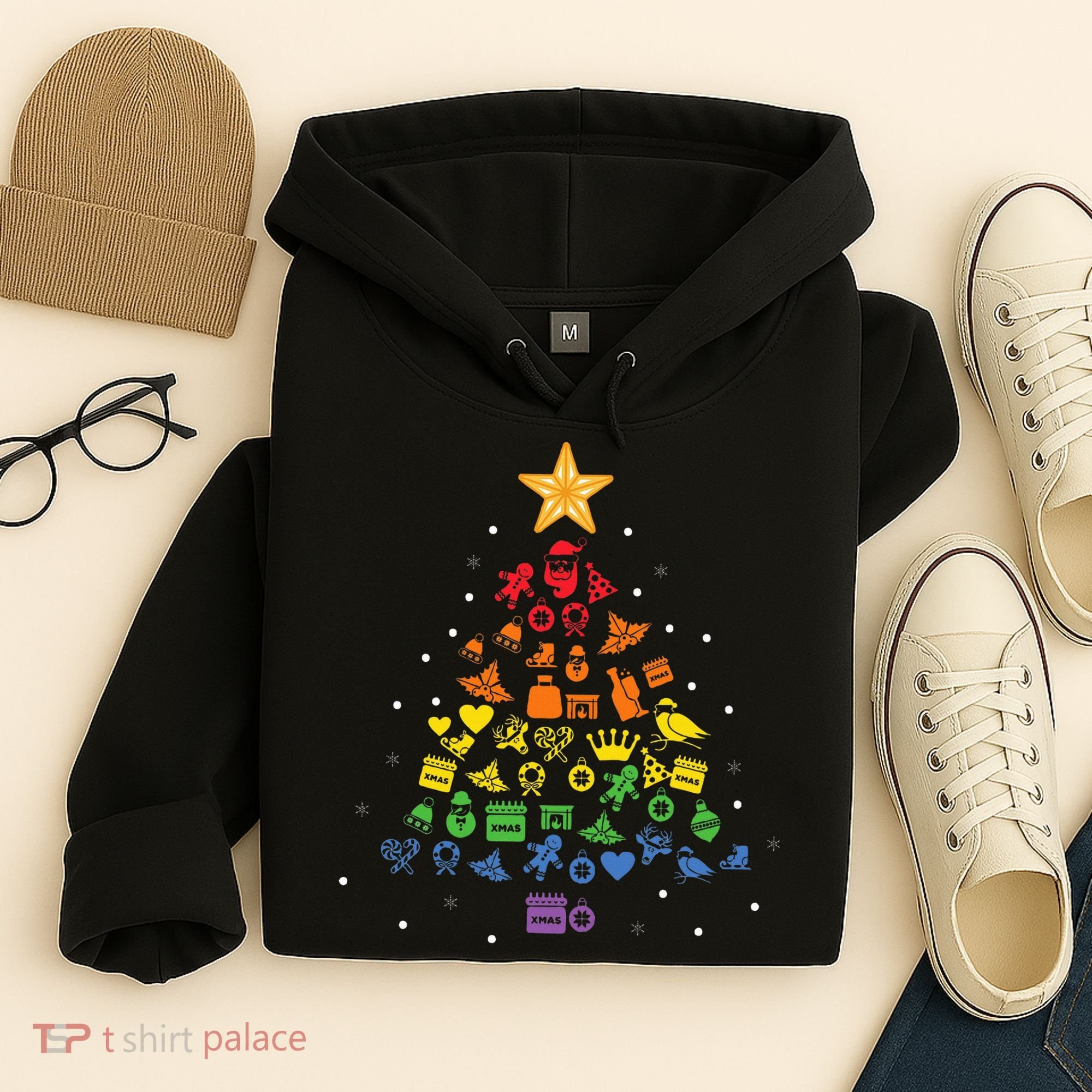 Festive LGBT Christmas Tree Costume Celebrate with Pride Hoodie