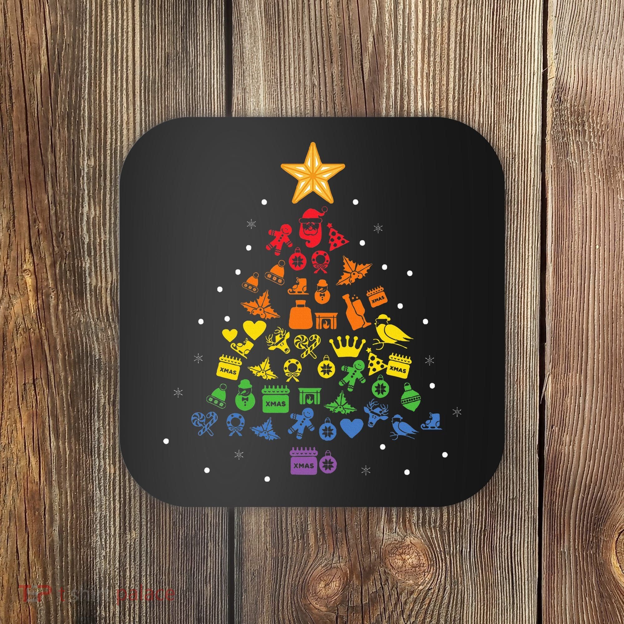 Festive LGBT Christmas Tree Costume Celebrate with Pride Coaster
